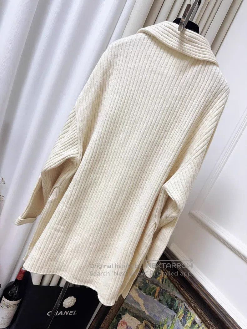 Loro Piana Loro Piana Beige Ribbed Mid-Length Knit Cardigan Jacket Size S / US 4 / IT 40 - 2 Thumbnail