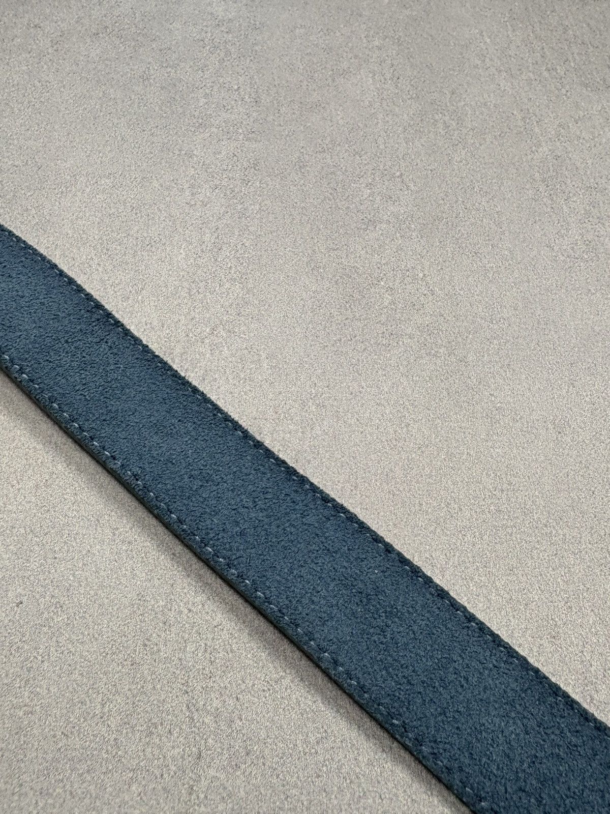 Purdey Purdey Suede Leather Belt Blue Horsebit Brass Buckle Luxury Size ONE SIZE - 10 Thumbnail