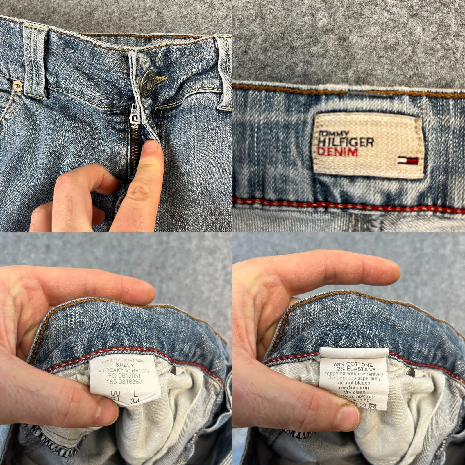 Tommy Hilfiger Tommy Hilfiger Sally Jeans Bootcut Womens 12 Light Wash Blue 32in Inseam 5-Pocket Denim Slim Straight Rise Mid Vintage No Size 34" / US 12 / IT 48 - 8 Thumbnail