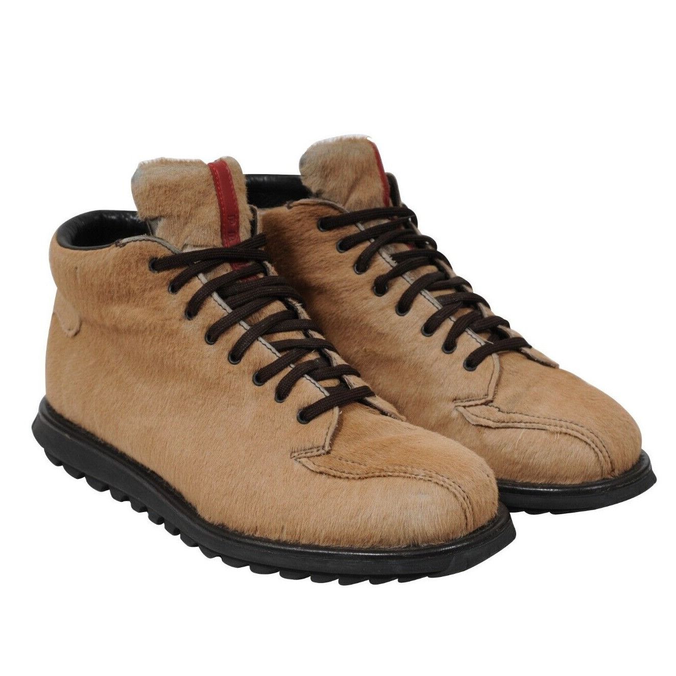 Prada Hiking Boots Brown Tan Ponyhair - 02069 Size US 7.5 / EU 40-41 - 12 Thumbnail