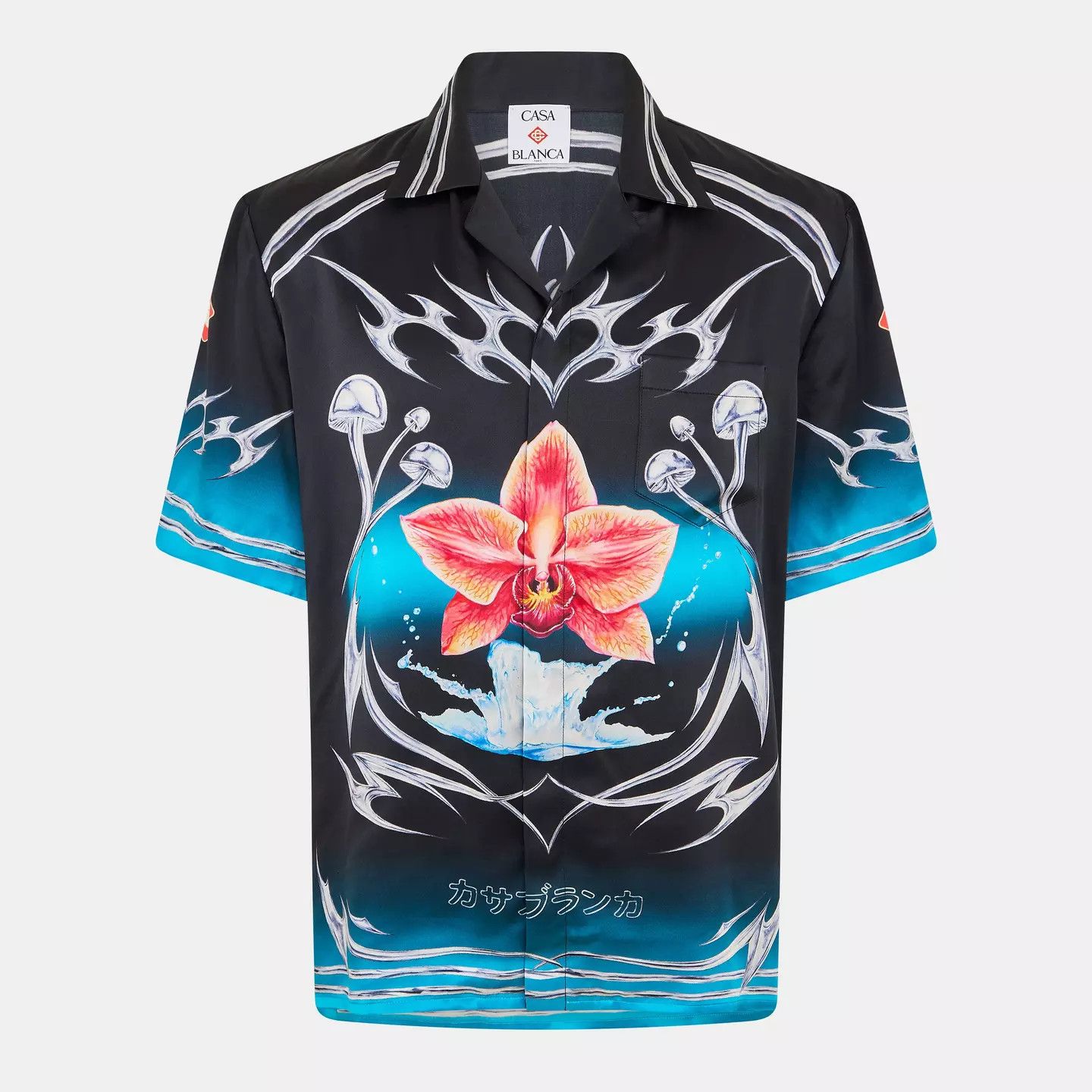 Casablanca o1g2r1mq0426 Blades Short Sleeve Relaxed Fit Bowling Shirt Size US L / EU 52-54 / 3 - 1 Thumbnail