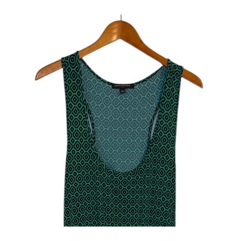 Banana Republic Banana Republic Dress Women X Large Green Maxi Geometric Size XL / US 12-14 / IT 48-50 - 2 Thumbnail