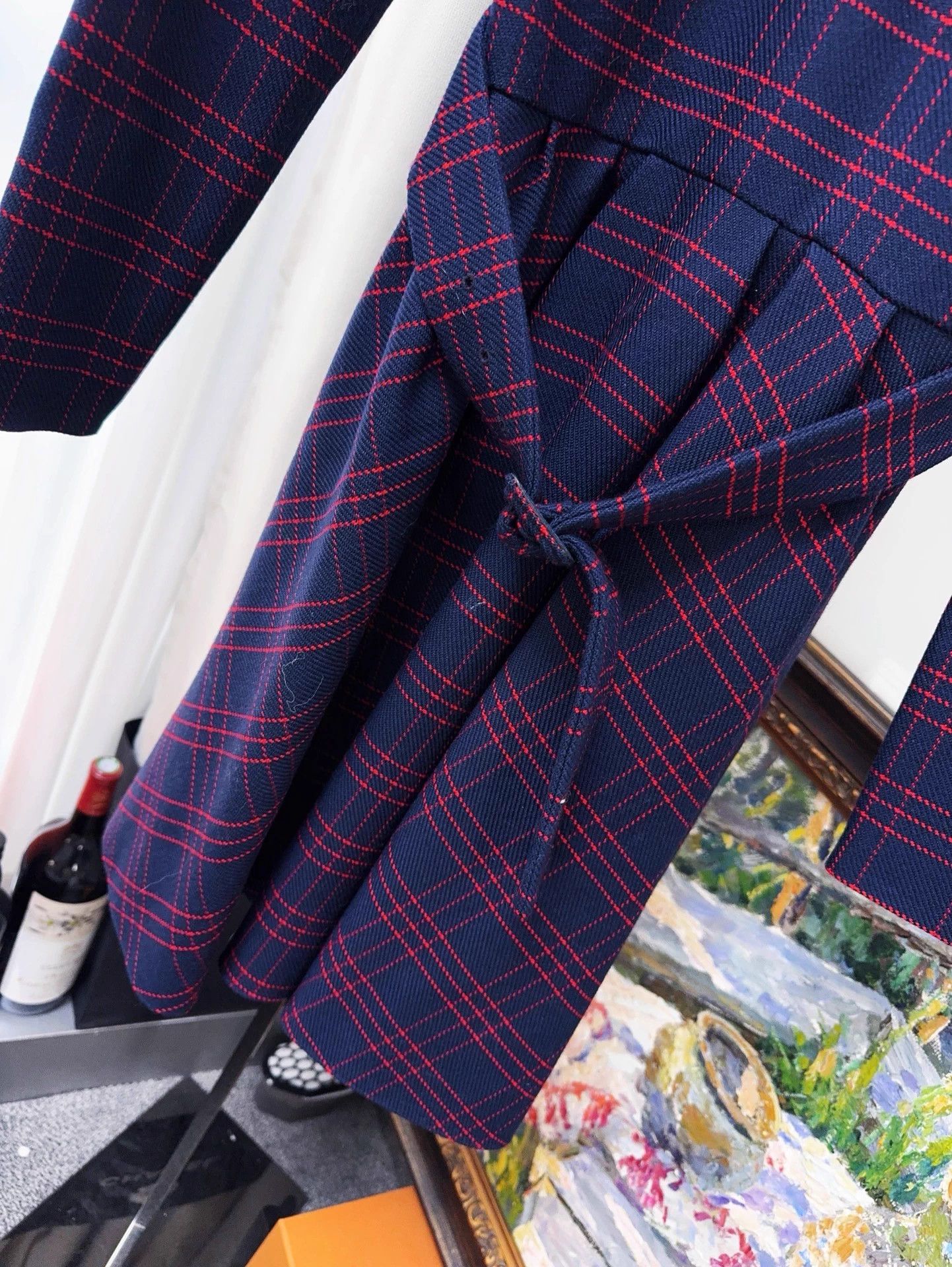 Dior Dior Navy Red Stripe Belted LS Dress 40 NWT Size M / US 6-8 / IT 42-44 - 3 Thumbnail