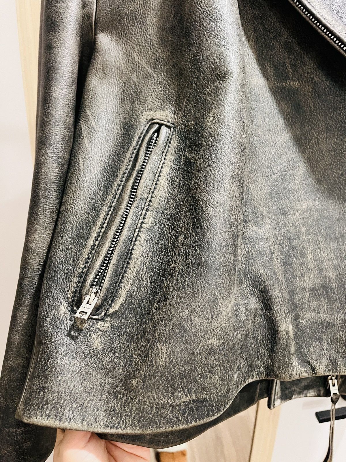 Acne Studios Acne Studios Faded-Effect leather jacket-black Size XS / US 0-2 / IT 36-38 - 13 Thumbnail