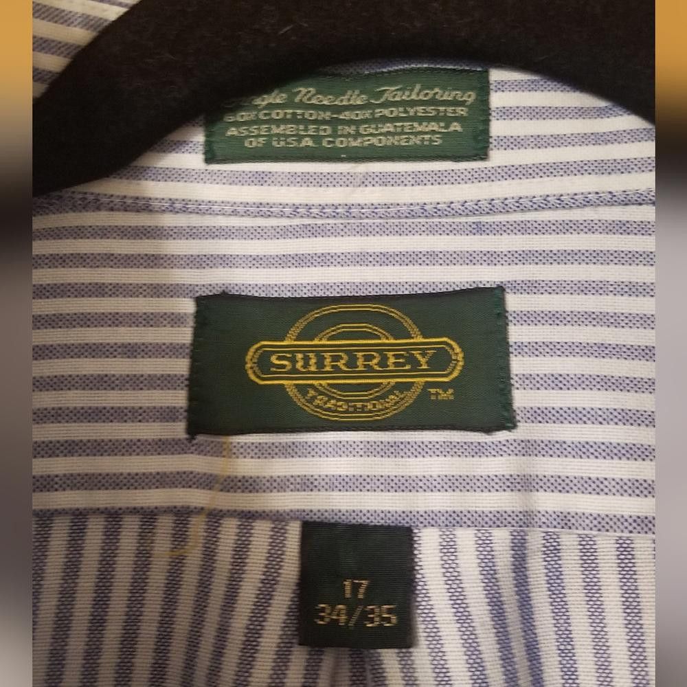 Designer Surrey Button Down Shirt Size 17 34/35 Size US M / EU 48-50 / 2 - 3 Thumbnail