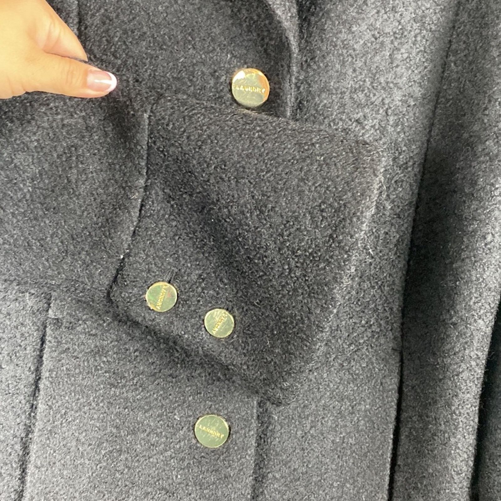 Laundry by Shelli Segal Laundry By Shelli Segal Boucle Skirted Hem Coat Black SZ. S Size S / US 4 / IT 40 - 7 Thumbnail