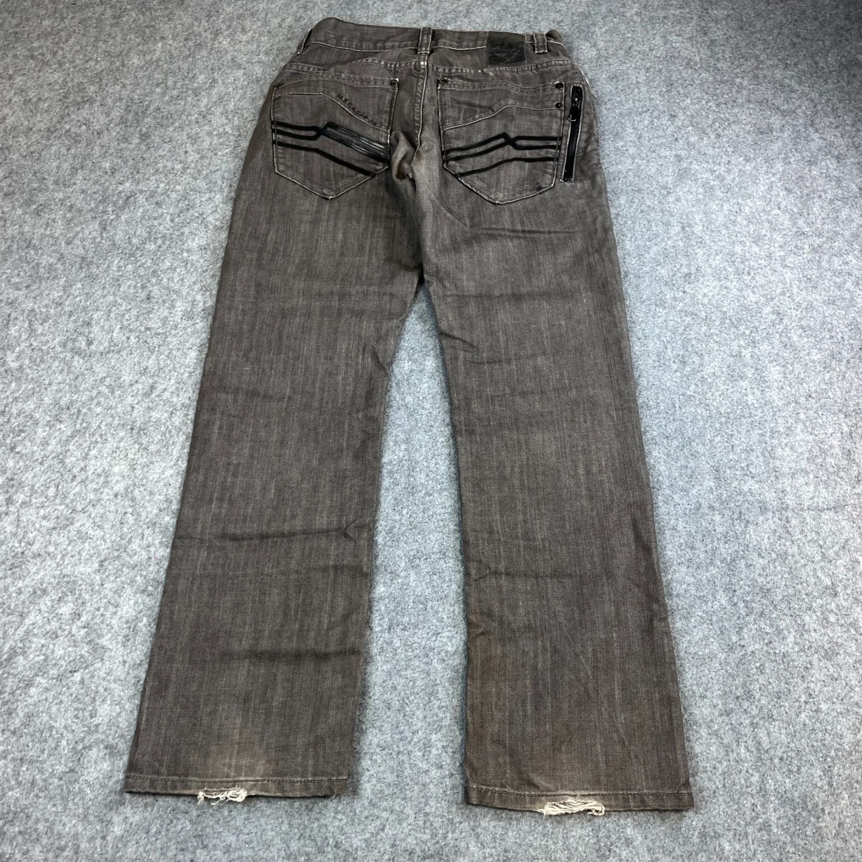 Marcs VINTAGE Marc Ecko Jeans Regular Straight 32 32 Dark Wash Grey Y2K Zip Pocket Mens Jeans Size US 32 / EU 48 - 2 Thumbnail