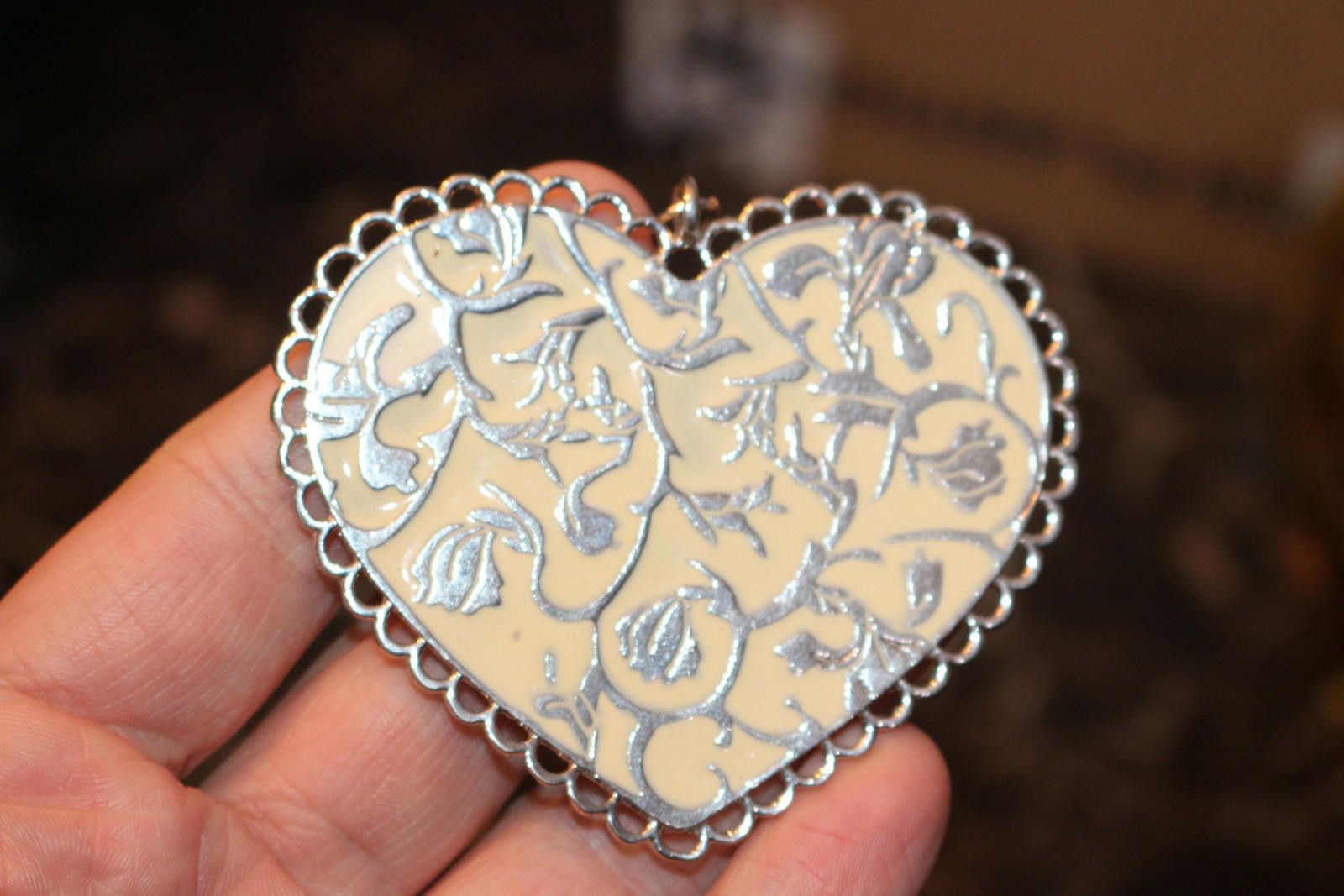 Other Vintage Large Heart for Necklace Ornate Silvertone padlock Size ONE SIZE - 5 Thumbnail