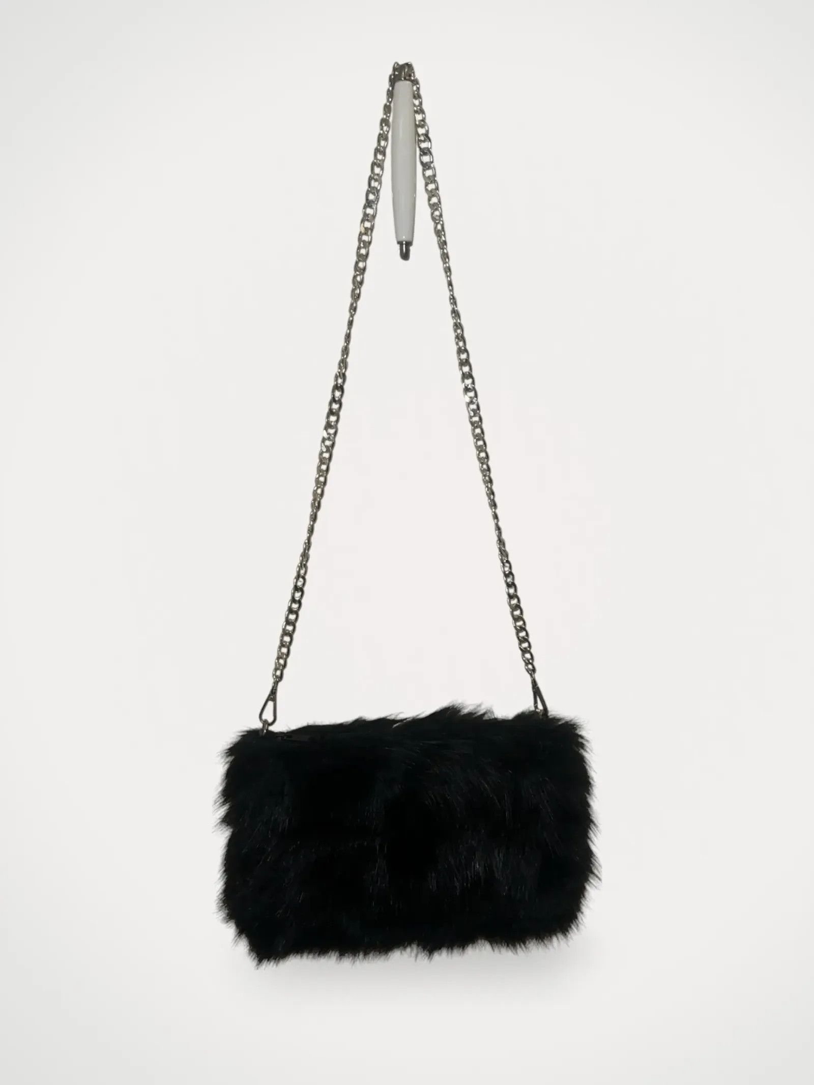 Luxe LUXE Plain Fur Folded Clutch Bag Crossbody Bag Size ONE SIZE - 1 Thumbnail