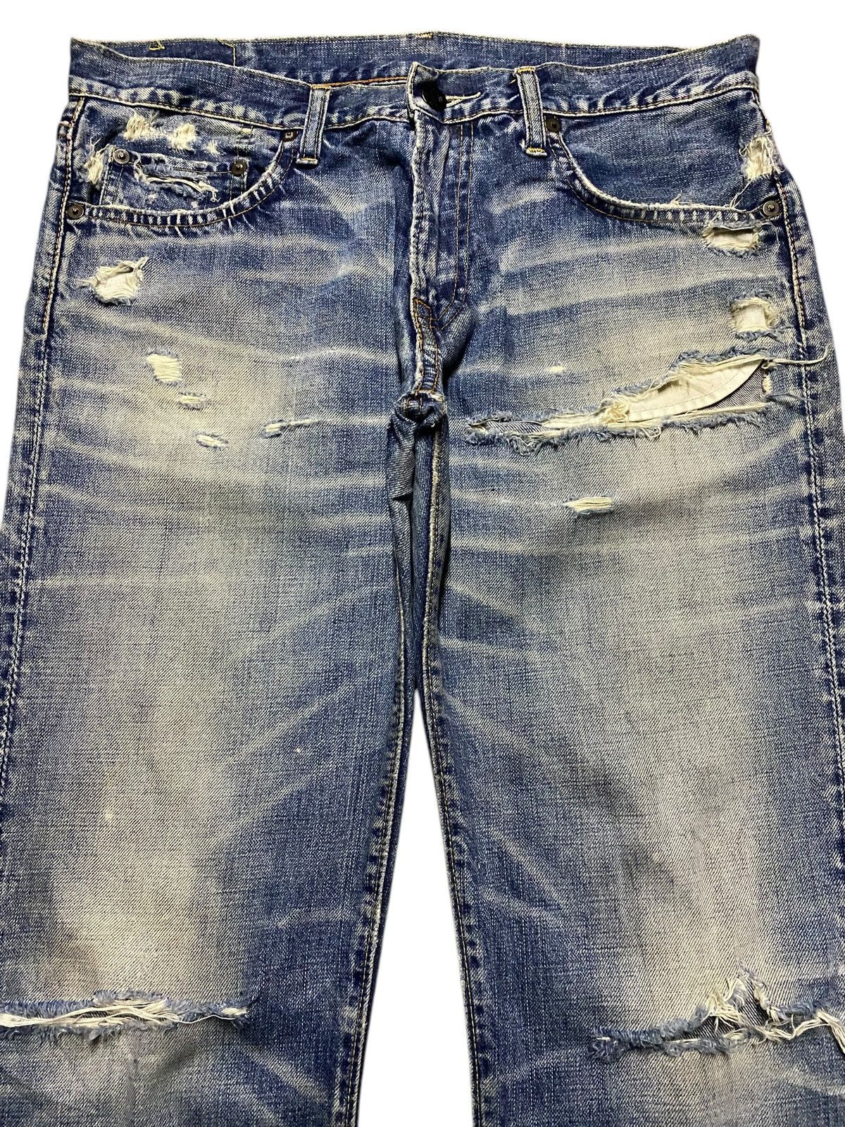 Neighborhood Vintage Japanese Brand Skull Ripped Jeans Size US 33 - 3 Thumbnail