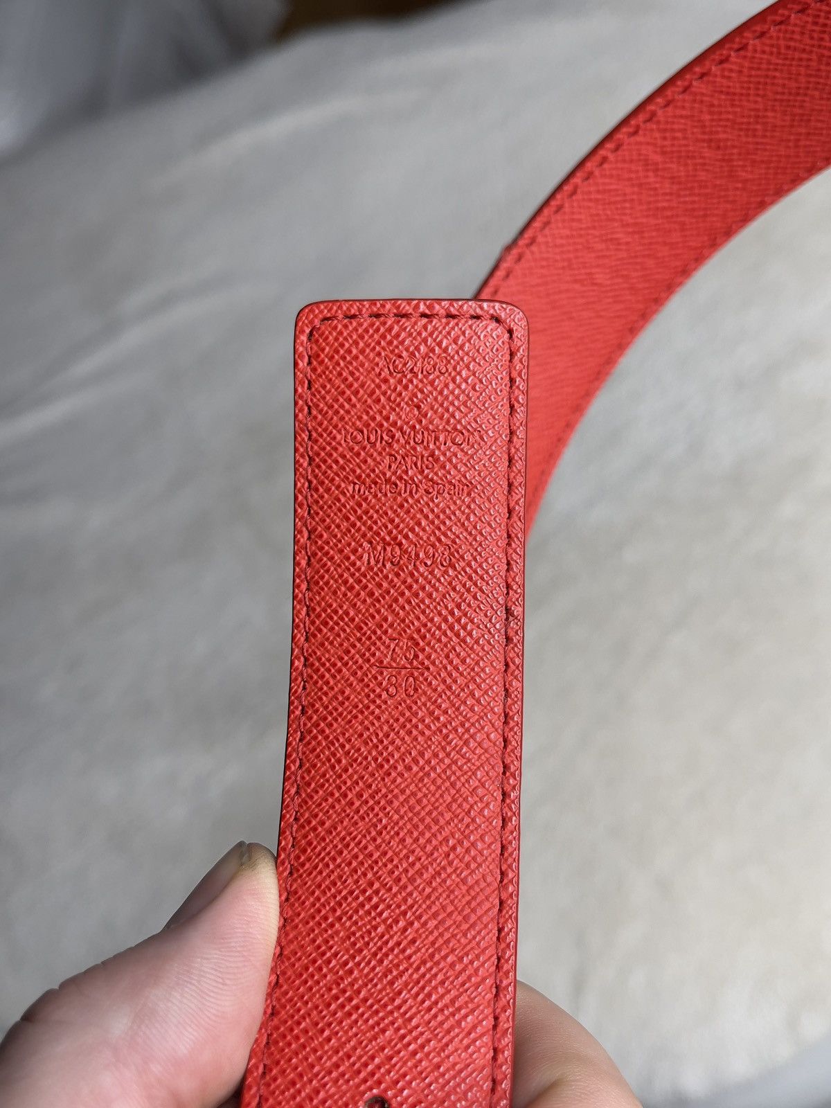 Louis Vuitton Louis Vuitton Monogram LV Initials Belt Red Leather Size ONE SIZE - 5 Thumbnail