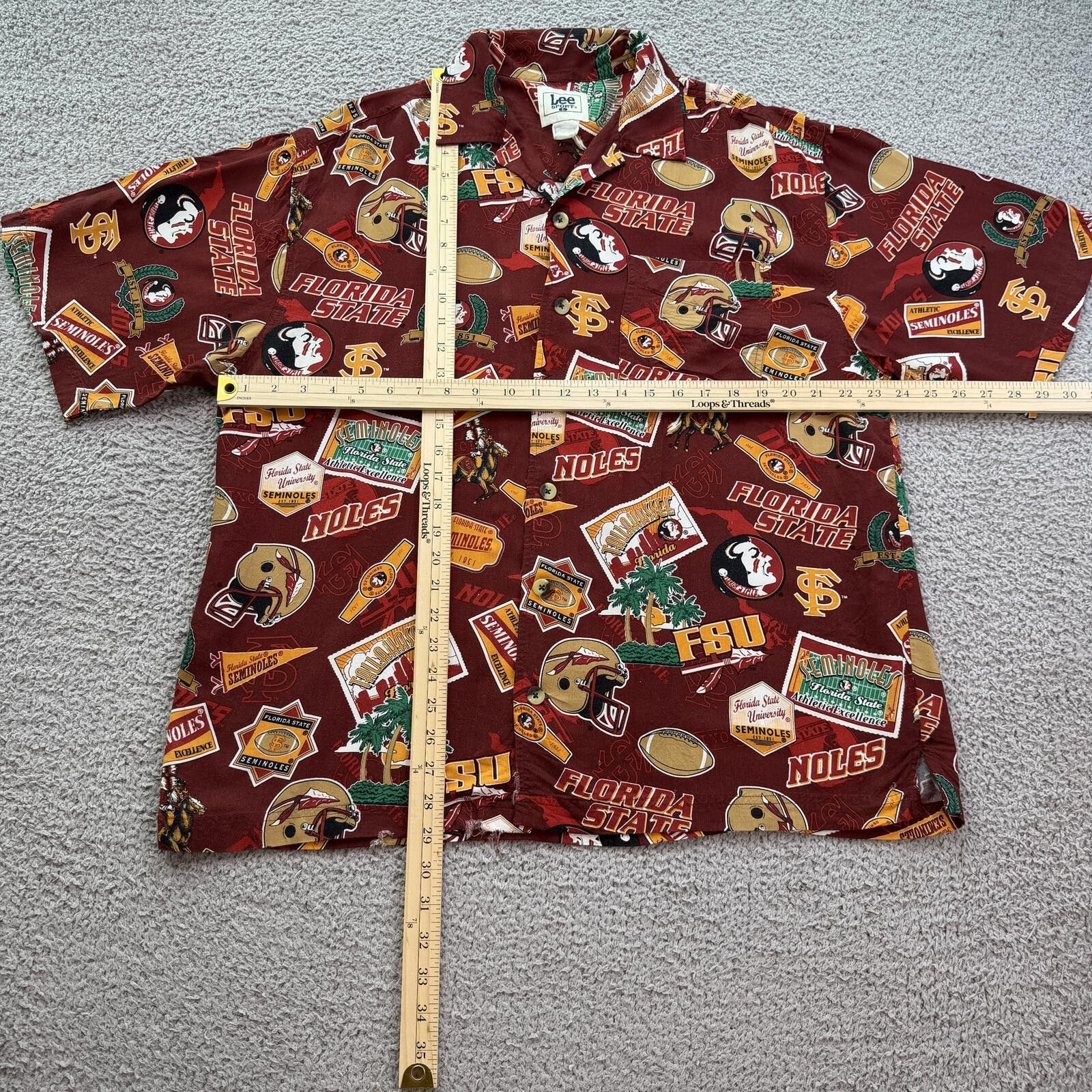 Lee Vintage Y2K Florida State AOP Shirt Lee Sport Button Up Size US L / EU 52-54 / 3 - 3 Thumbnail