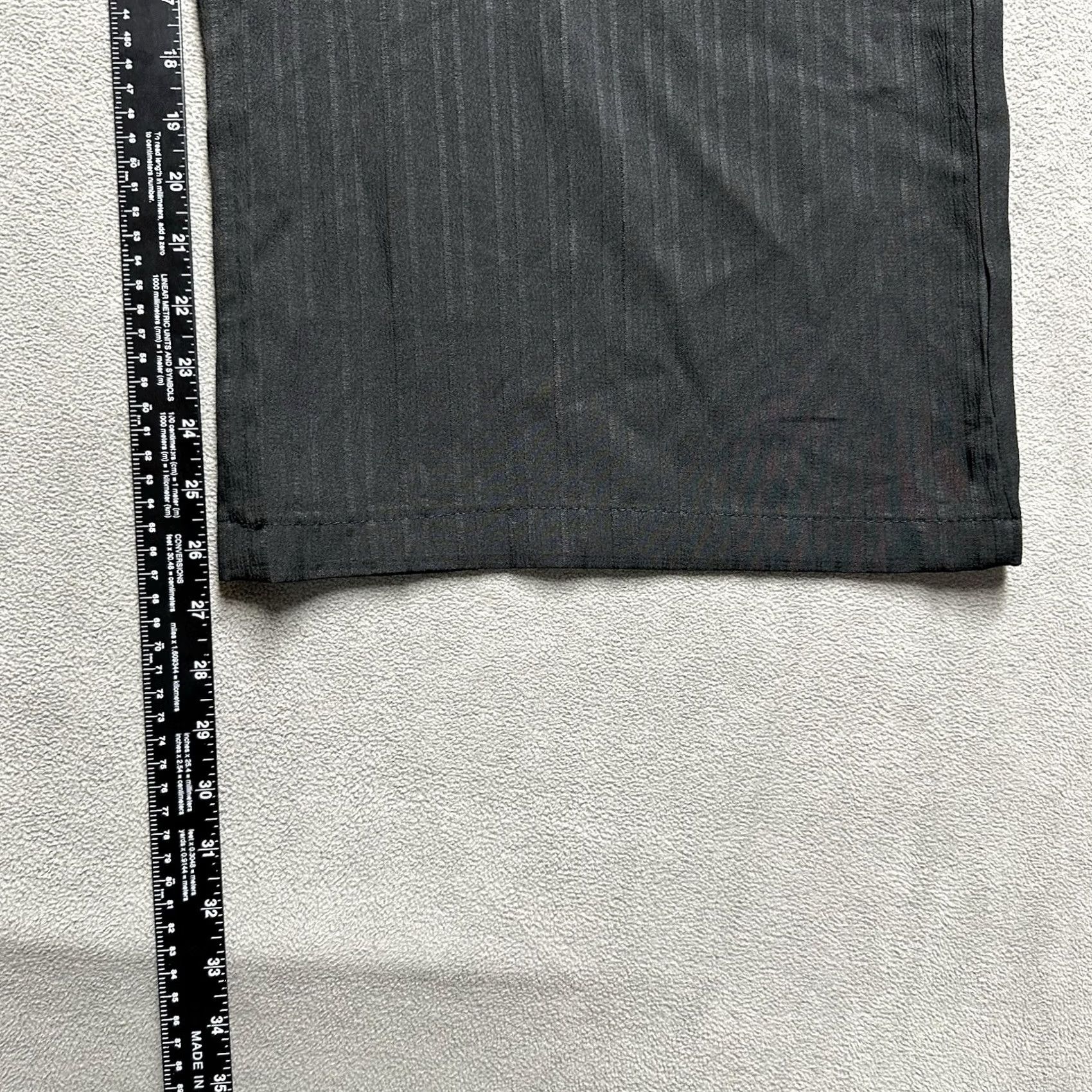 Shein Shein Pants Womens XL Black Wide Leg Ruffled Waist Lightweight Pinstripe Belted Size 40" / US 18 - 6 Thumbnail