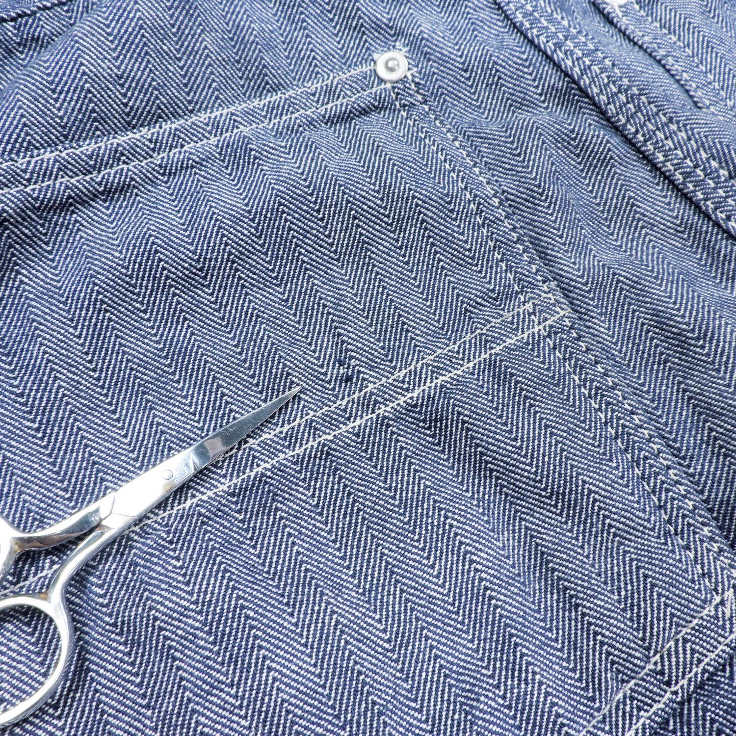 The Real McCoy's 8HU LOT 724 DOUBLE KNEE HERRINGBONE LIGHT CHAMBRAY TROUSERS Size US 32 / EU 48 - 25 Thumbnail