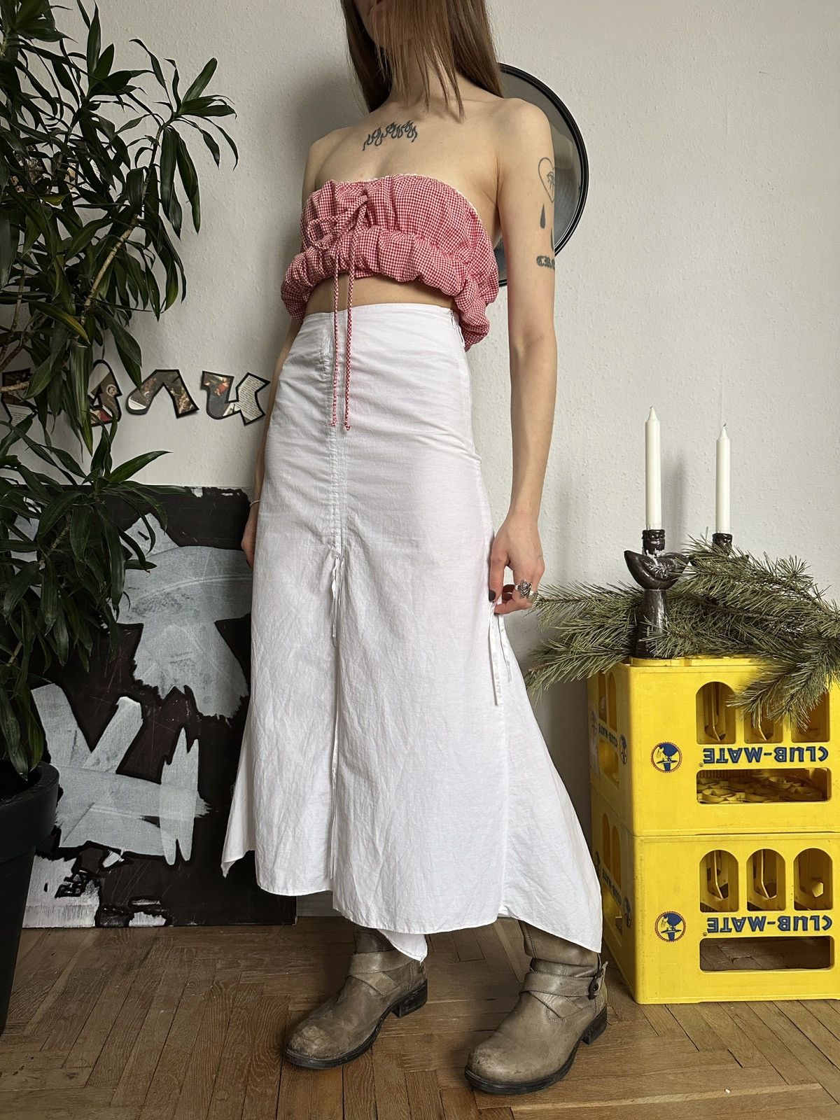 Japanese Brand × Seditionaries Crinkled Ruffle Fairy Core Bohemian Style Midi Skirt Size 28" / US 6 / IT 42 - 14 Thumbnail