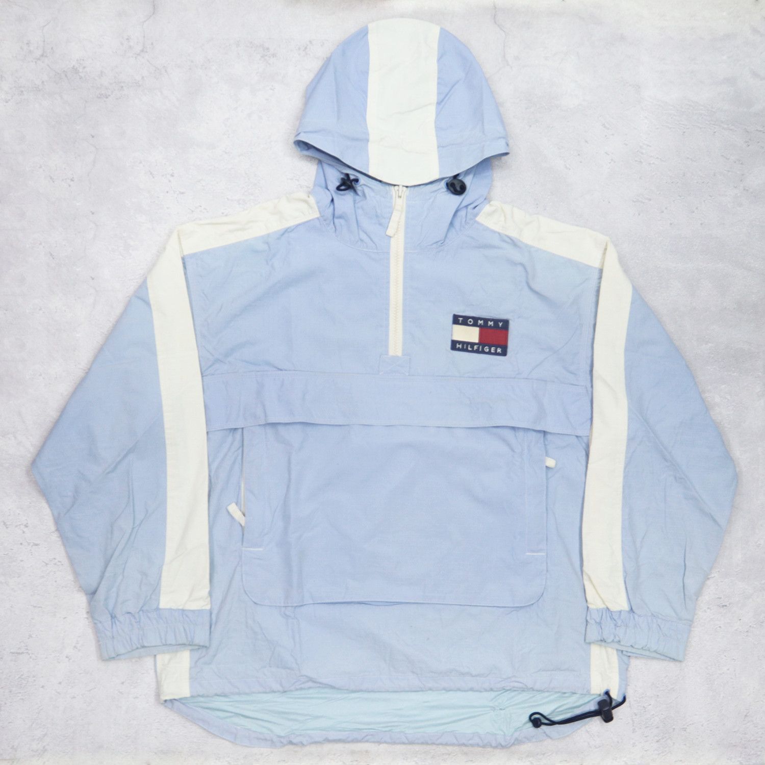 TOMMY HILFIGER Mini Logo Windbreaker Hoodie Halfzip Jacket