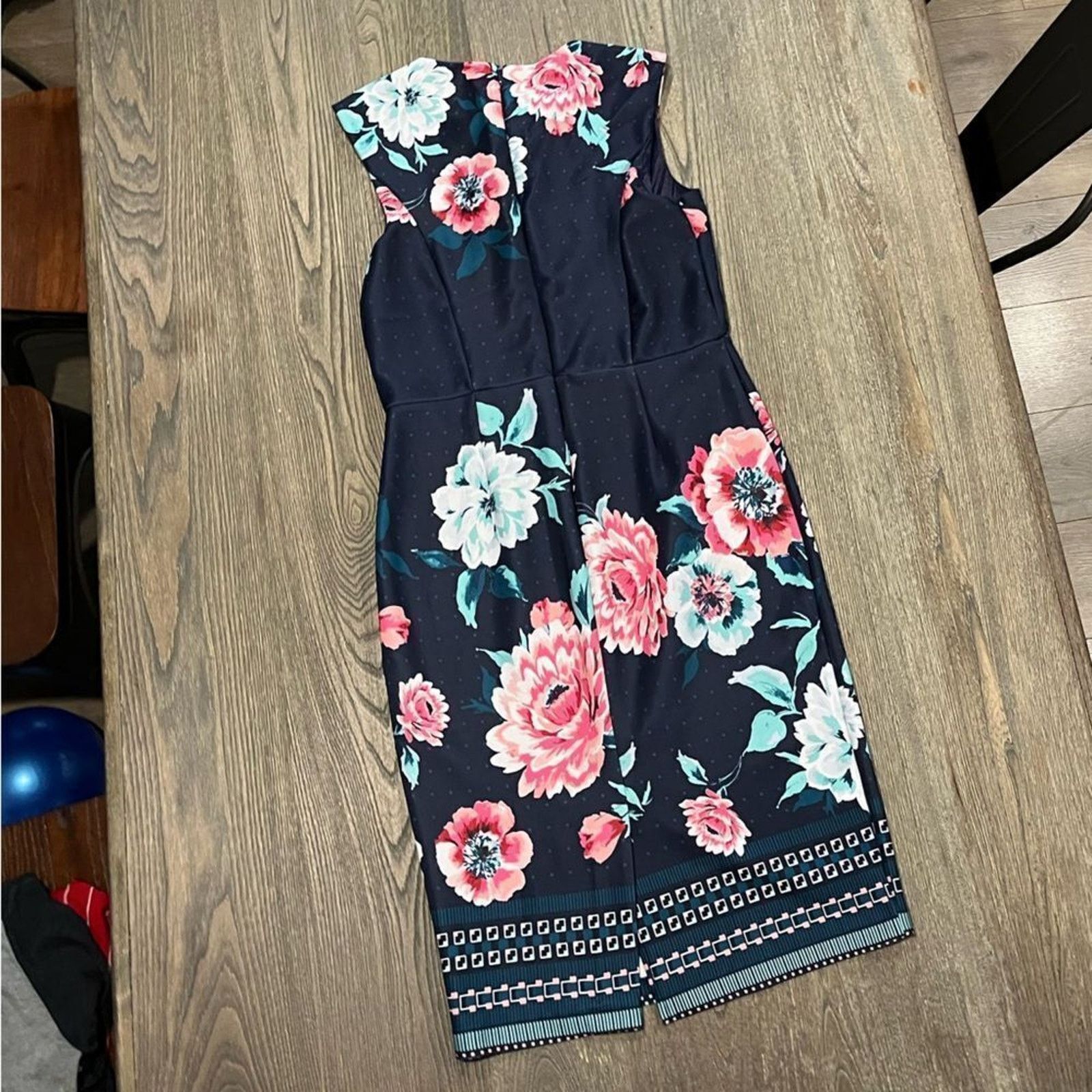Vintage New York & Company Stretch Floral Sheath Dress Size M Size M / US 6-8 / IT 42-44 - 5 Thumbnail
