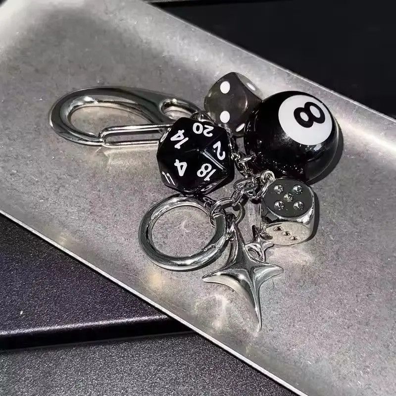 Japanese Brand × Jewelry Star Sparkle Oval Black 8 Fashion Carabiner Keychain Size ONE SIZE - 4 Thumbnail