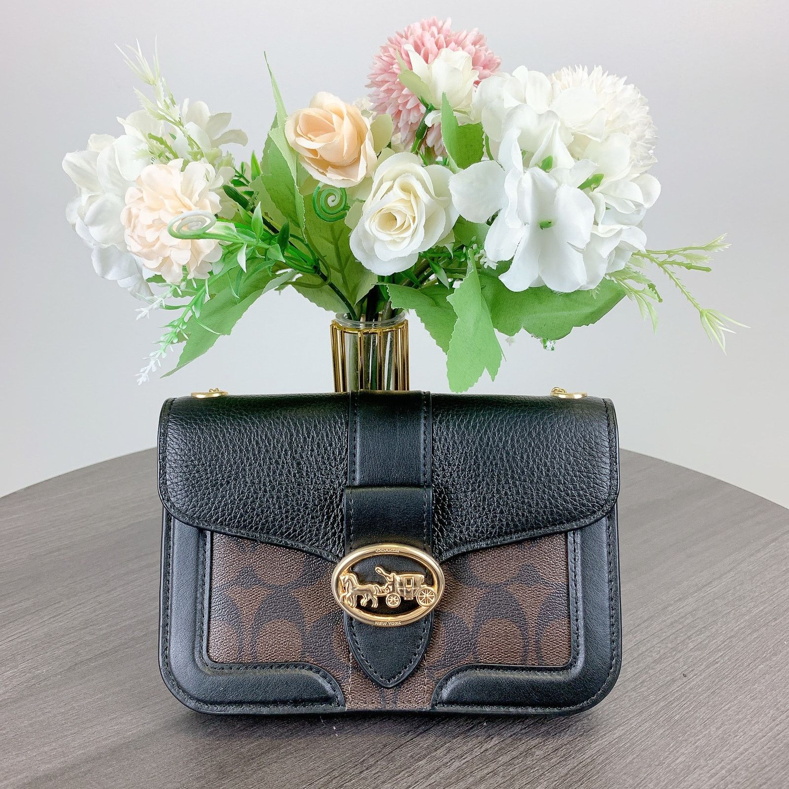 Coach Coach 7287 Georgie Crossbody In Signature In Brown Black Size ONE SIZE - 3 Thumbnail