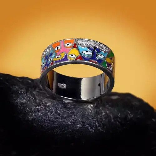 Japanese Brand × Jewelry × Vintage Creative Handmade Enamel Craft Ring Size ONE SIZE - 3 Thumbnail