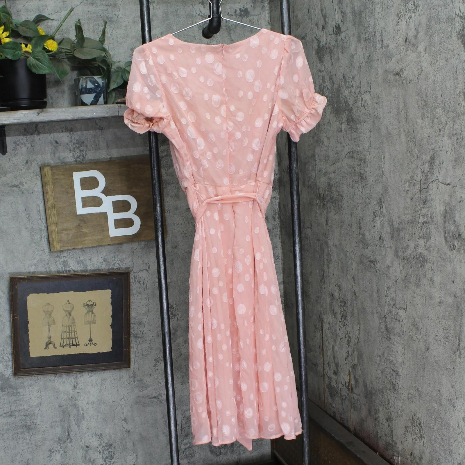 Other Nwt Ny Collection Short Swiss Dot Dress Rose Circle Pink Pm Size M / US 6-8 / IT 42-44 - 2 Thumbnail