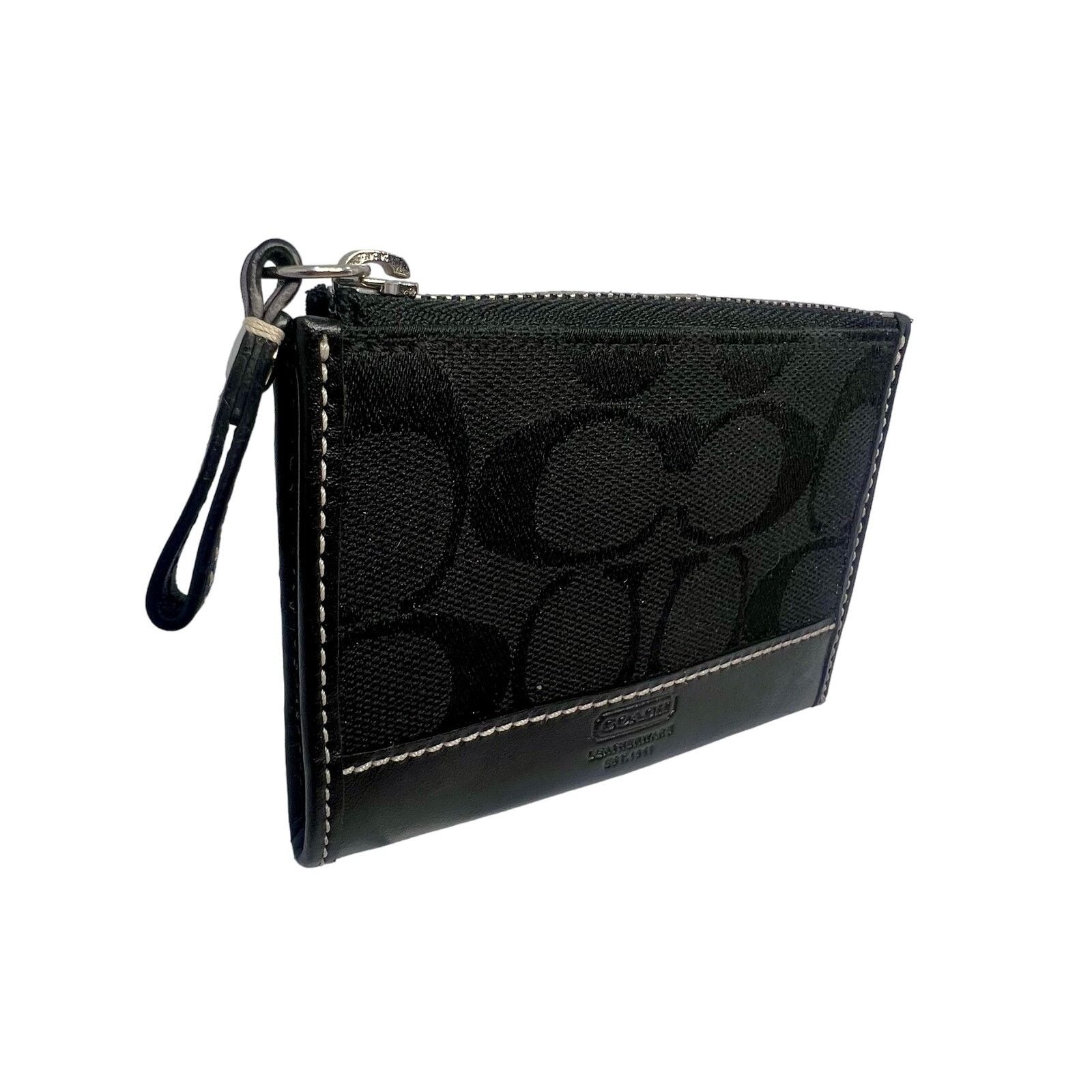 Coach Coach Leather Wallet Coin Wristlet W/White Stitching EUC Size ONE SIZE - 2 Thumbnail
