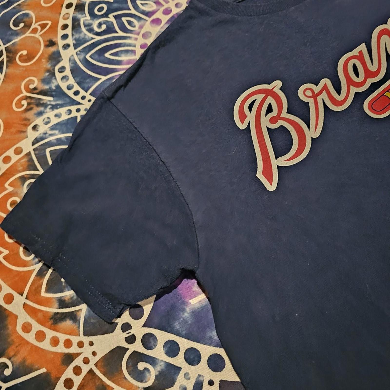 Designer Men's Red and Navy Braves T-shirt Size US M / EU 48-50 / 2 - 4 Thumbnail