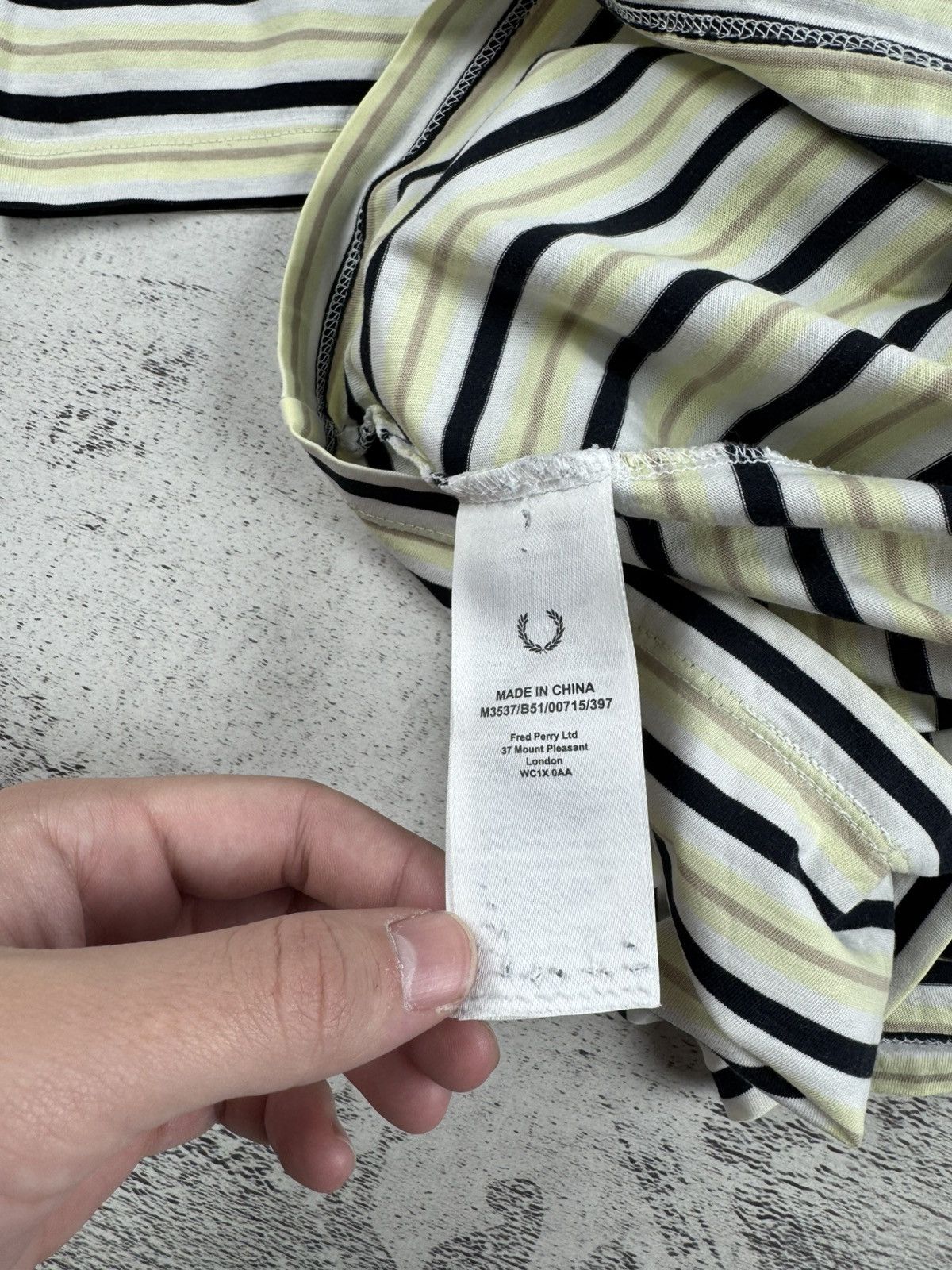 Fred Perry Fred Perry Men’s M Striped Yellow Blue Cotton Basic Jersey T Shirt Tee Shirt Size US M / EU 48-50 / 2 - 9 Thumbnail
