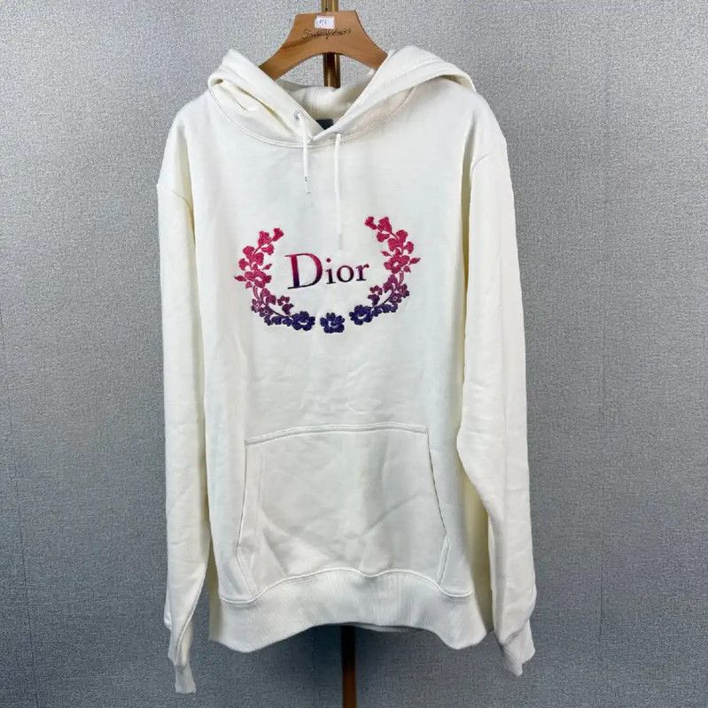 Dior Dior White Cotton Women's Hoodie L Size 0089 Size L / US 10 / IT 46 - 1 Thumbnail