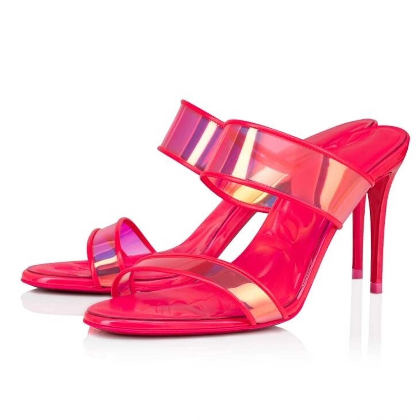 Christian Louboutin Christian Louboutin Just Loubi 85 Fluo Pink Backless Sandal Size US 7.5 / IT 37.5 - 1 Thumbnail