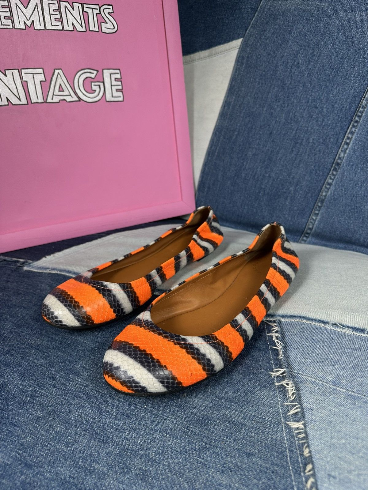 Marc by Marc Jacobs Marc By Marc Jacobs Ballet Flats Snake Print Multicolor Size US 10 / IT 40 - 1 Thumbnail
