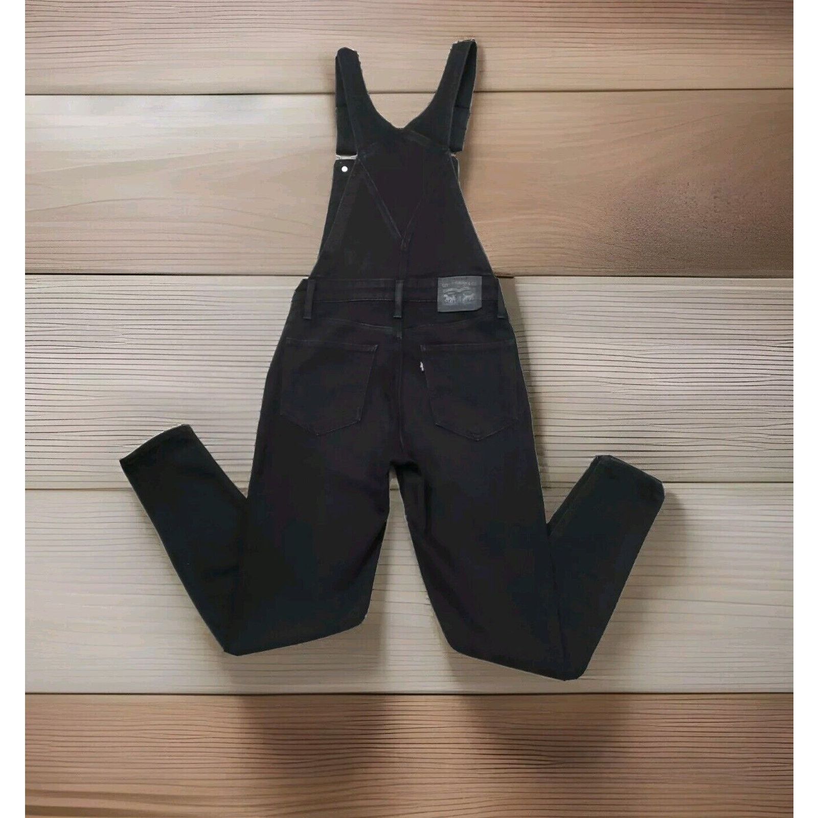 Levi's Levi's Women's Skinny Stretch Bib Black Overalls Size 26 Size 26" / US 2 / IT 38 - 3 Thumbnail