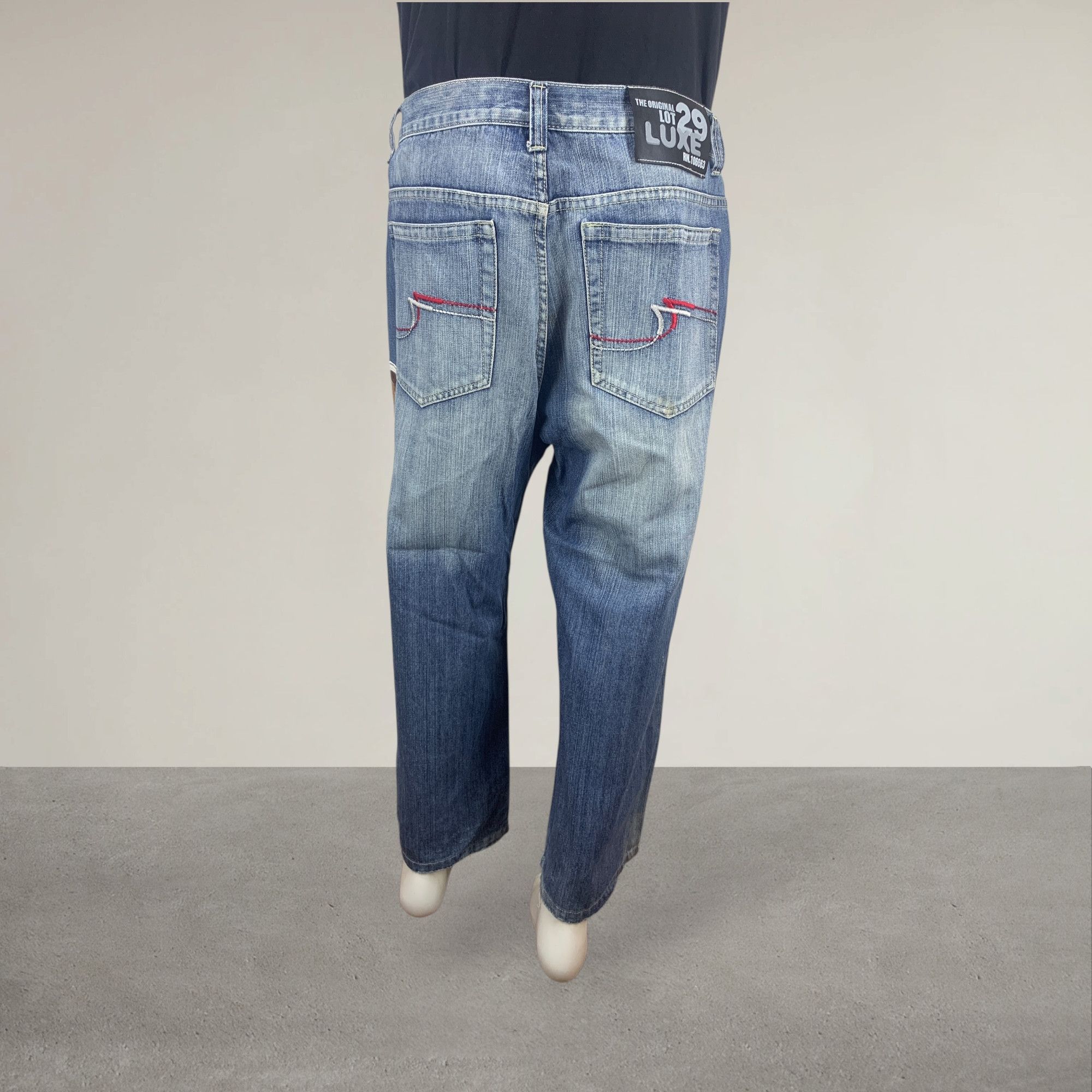 Japanese Brand Lot29 Luxe Baggy Jeans Tanzamania Devil Patchwork Jeans Size US 37 - 4 Thumbnail