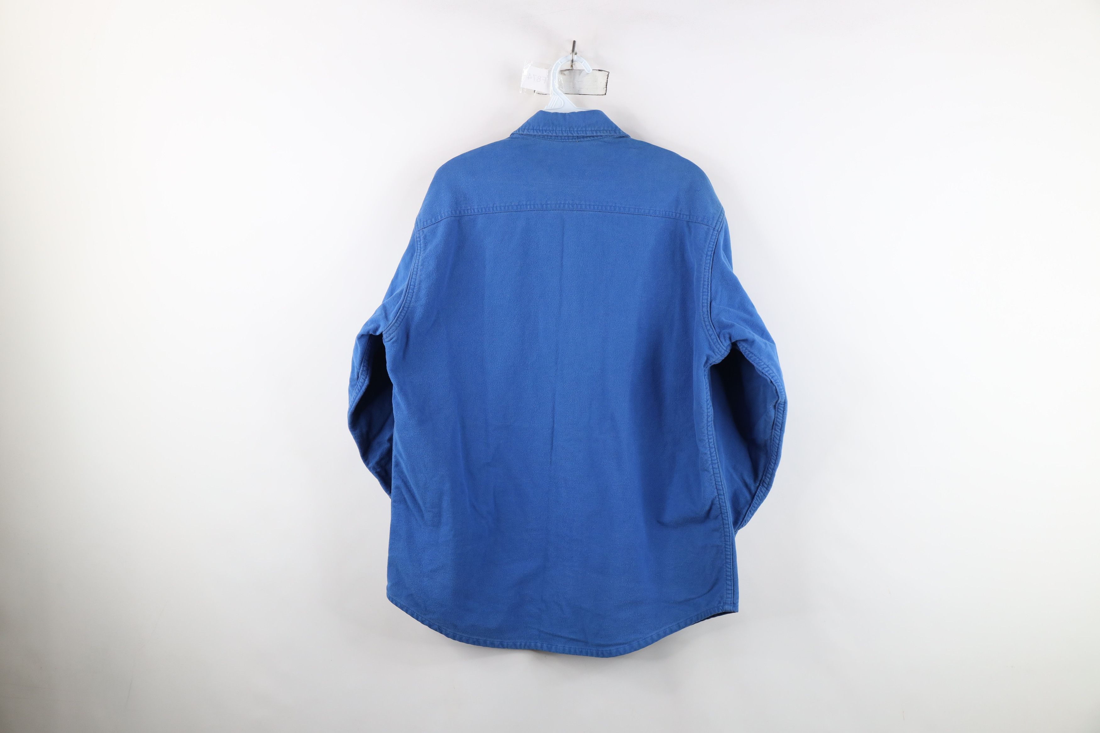 Vintage Vintage 70s Streetwear Cloth Collared Button Shirt Blue Size US L / EU 52-54 / 3 - 13 Thumbnail