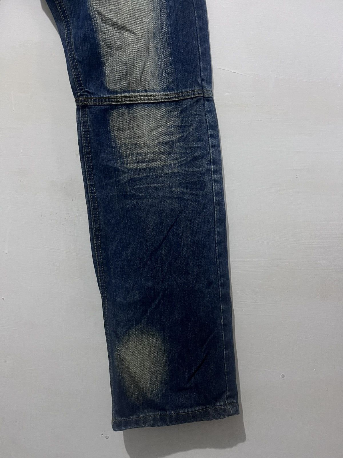 Isamu Katayama Backlash Vintage Y2K Biker Jeans", "Distressed Faded Denim" Size US 32 / EU 48 - 5 Thumbnail