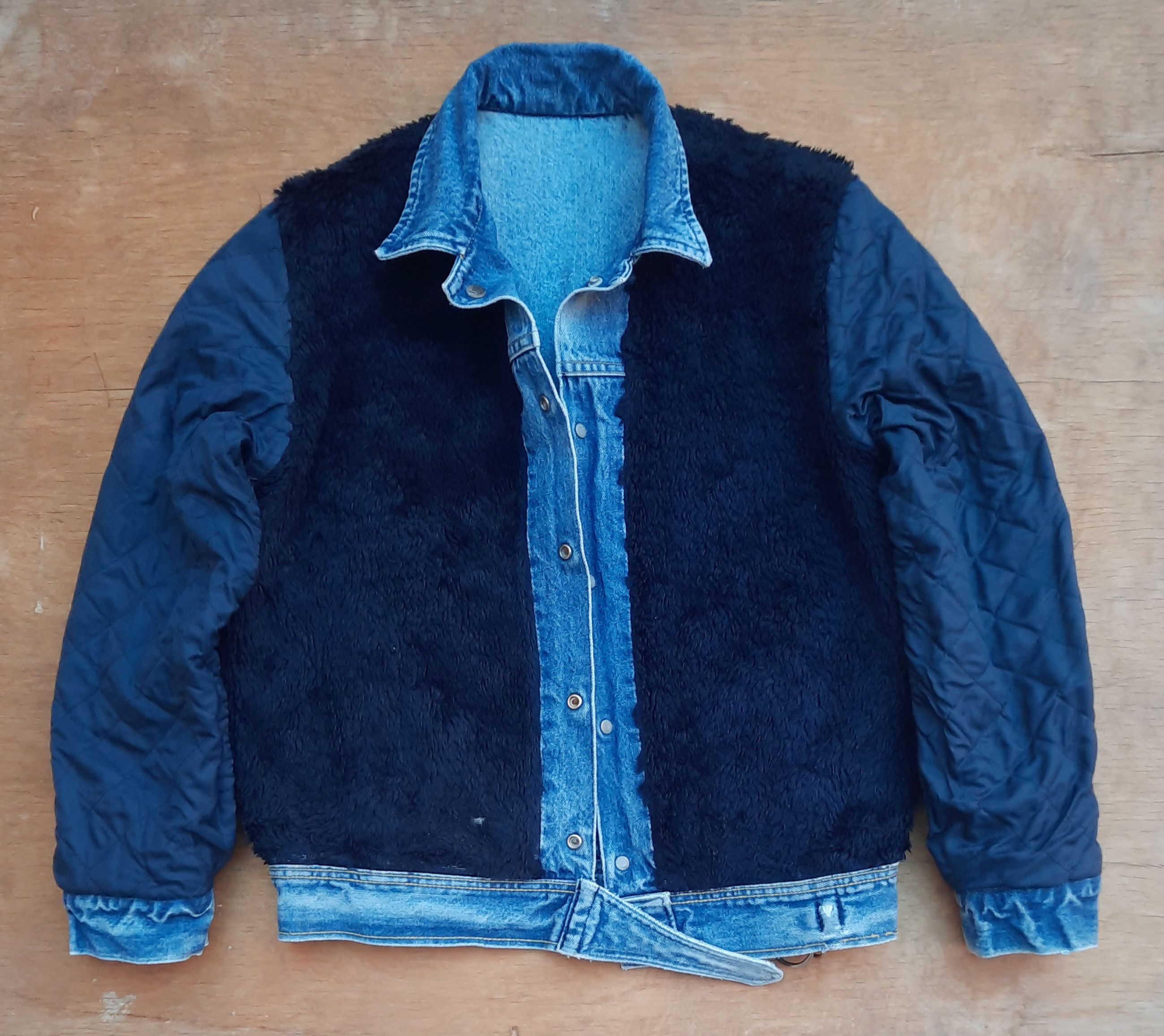 Lee Lee Vintage Denim Motorcycle Sherpa Jacket Belted style Size US M / EU 48-50 / 2 - 13 Thumbnail