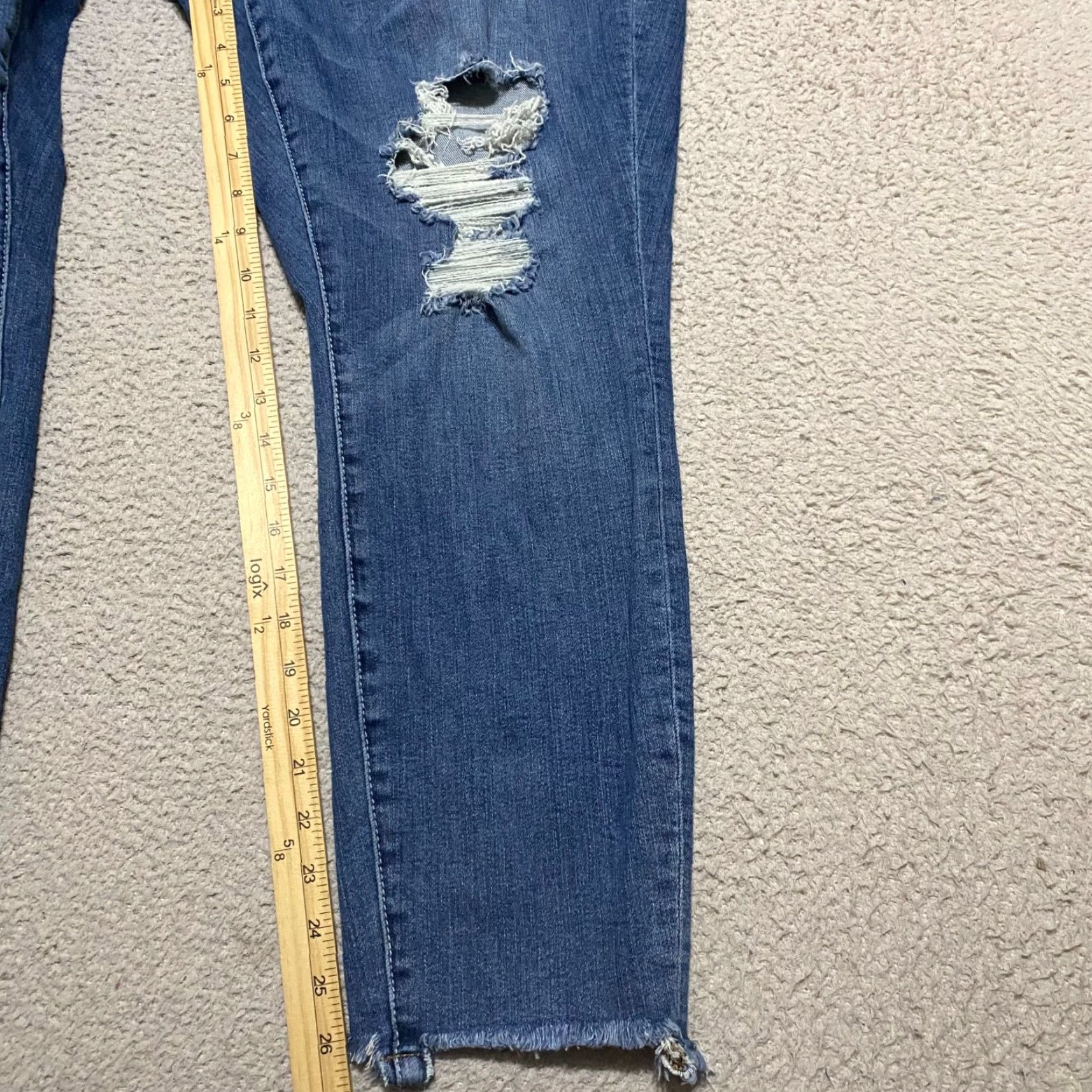 Vintage Judy Blue Jeans Womens 20W High Rise Skinny Denim Distressed 5-Pocket Blue 26in Inseam Plus Size Size 42" / US 20 - 6 Thumbnail