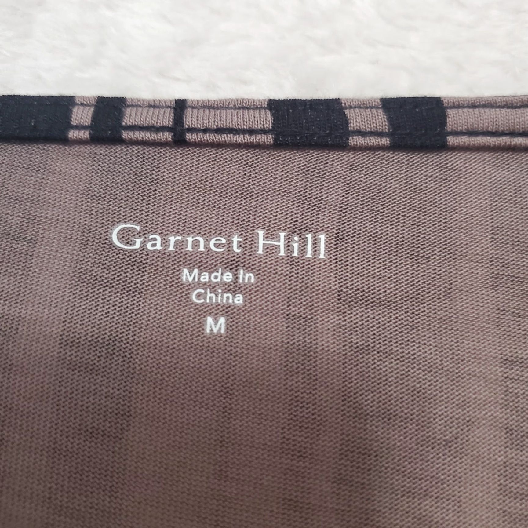 Vintage Garnet Hill Midi Dress Women M Brown Striped Organic Cotton Knit Jersey Stretch Size M / US 6-8 / IT 42-44 - 3 Thumbnail