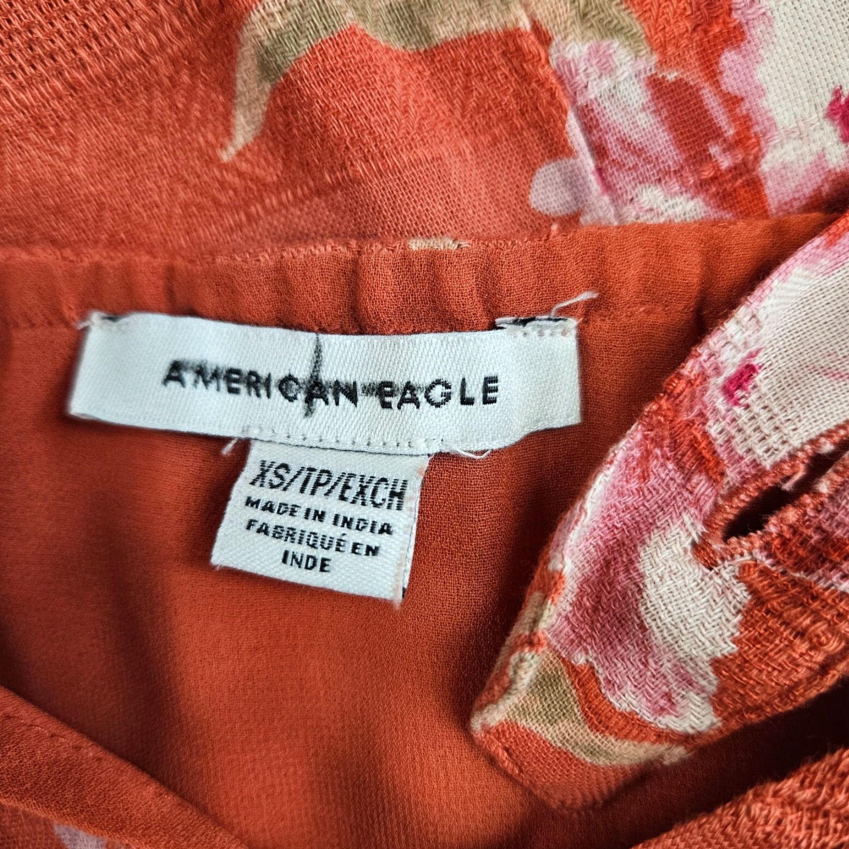 American Eagle Outfitters VINTAGE American Eagle Womens Wrap Dress XS Red/Orange Floral Sleeveless Size XS / US 0-2 / IT 36-38 - 4 Thumbnail