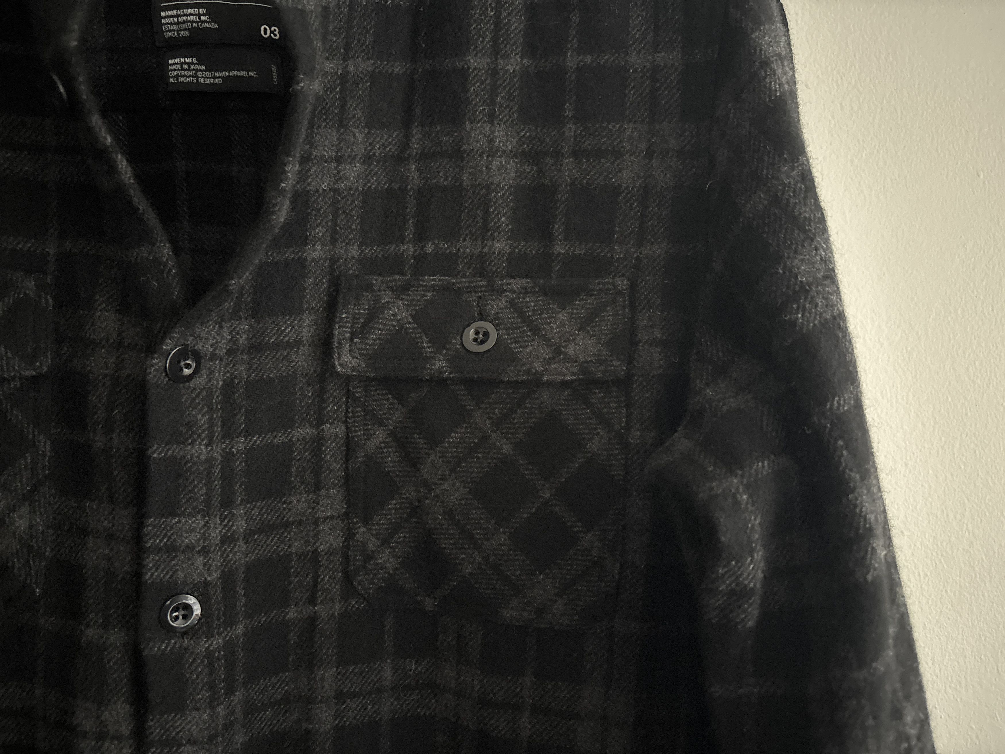 Haven $435 Black Grey Plaid Wool Overshirt/ Shirt Jacket Japan Size US M / EU 48-50 / 2 - 5 Thumbnail