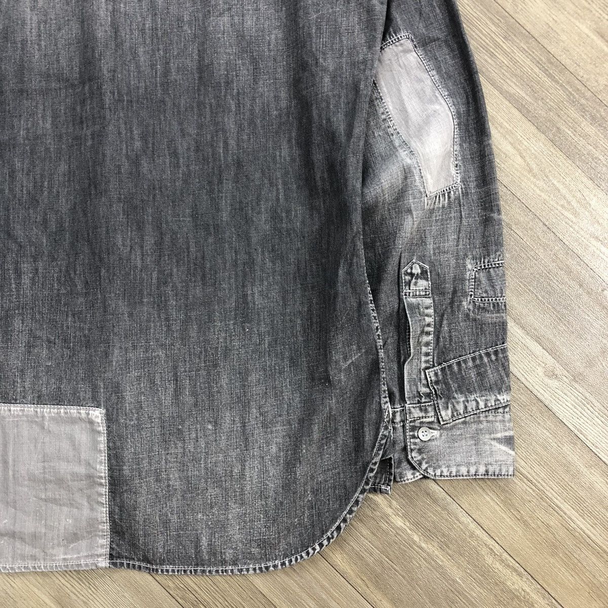 Japanese Brand × Maison MIHARA YASUHIRO Vintage Miharayasuhiro Sashiko Patchworks Washed Denim Shirt Size US L / EU 52-54 / 3 - 17 Thumbnail