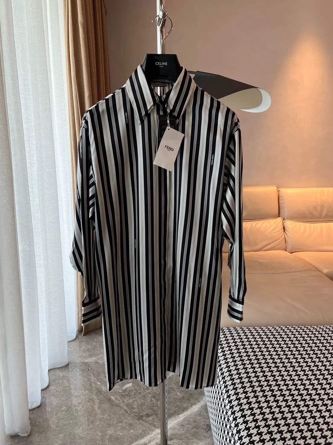 Fendi Fendi Silk Stripe Shirt Dress Size S / US 4 / IT 40 - 1 Thumbnail