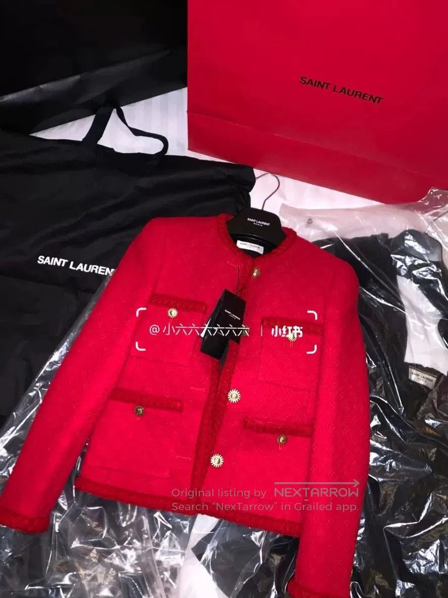 Saint Laurent Paris Saint Laurent Red Jacket. Size XS / US 0-2 / IT 36-38 - 1 Thumbnail