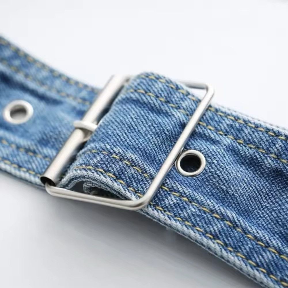 Designer × Japanese Brand × Leather Denim Waist Belt metal buckle Size ONE SIZE - 3 Thumbnail