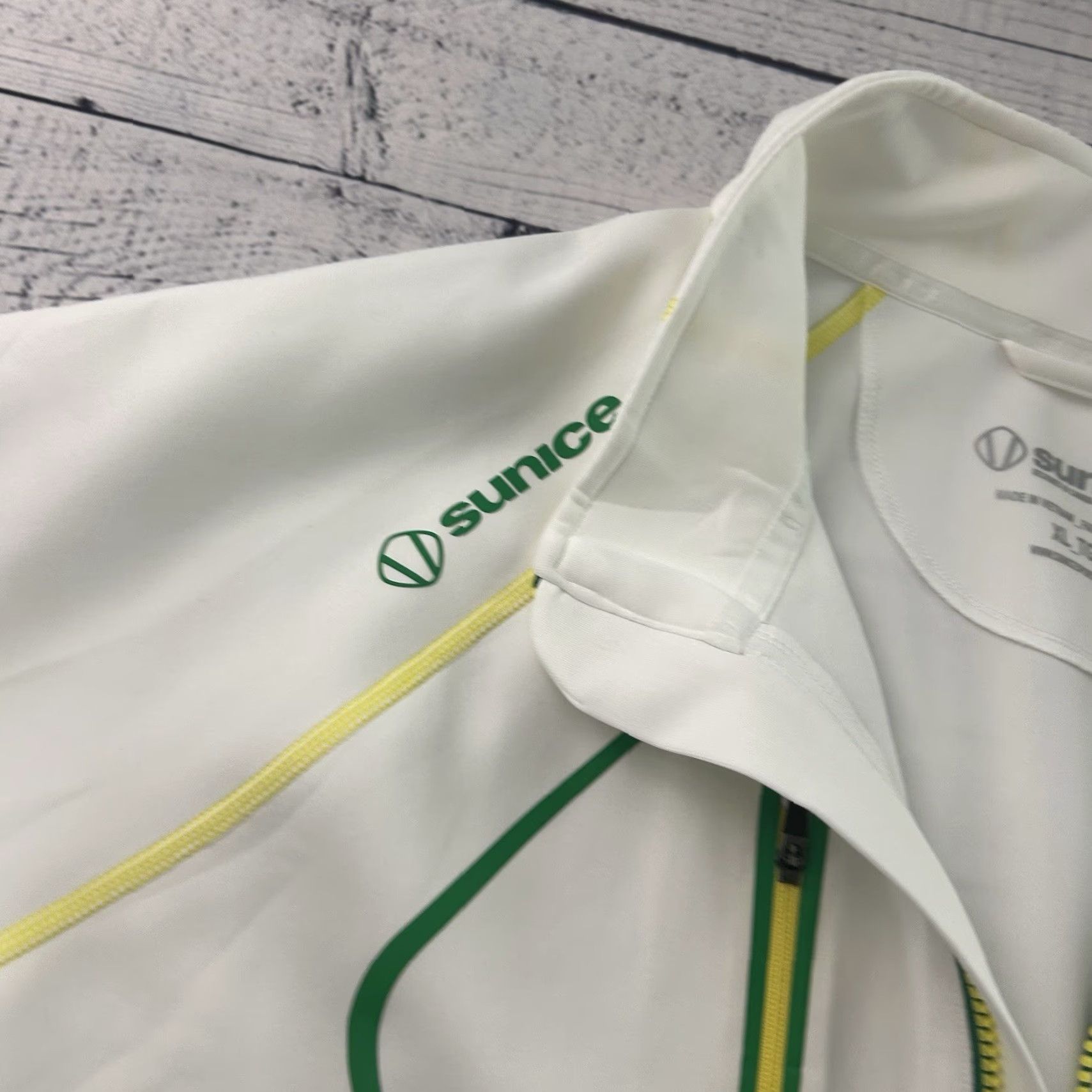 Sanctuary Sunice Sanctuary Jacket Pullover 1/4 Zip Men XL White Green Yellow Golf Size US XL / EU 56 / 4 - 4 Thumbnail