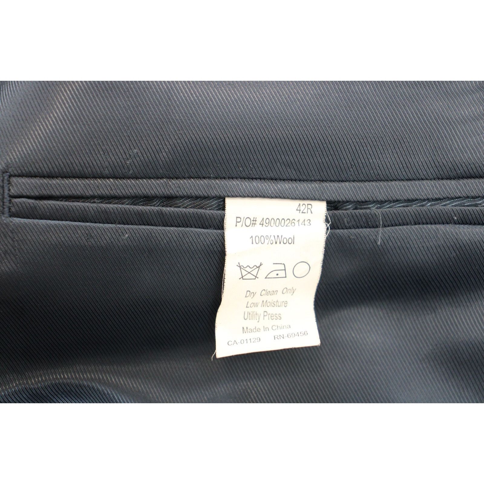 Calvin Klein Calvin Klein Blazer Men's 42R Navy Blue Wool Single Breasted Size 42R - 4 Thumbnail