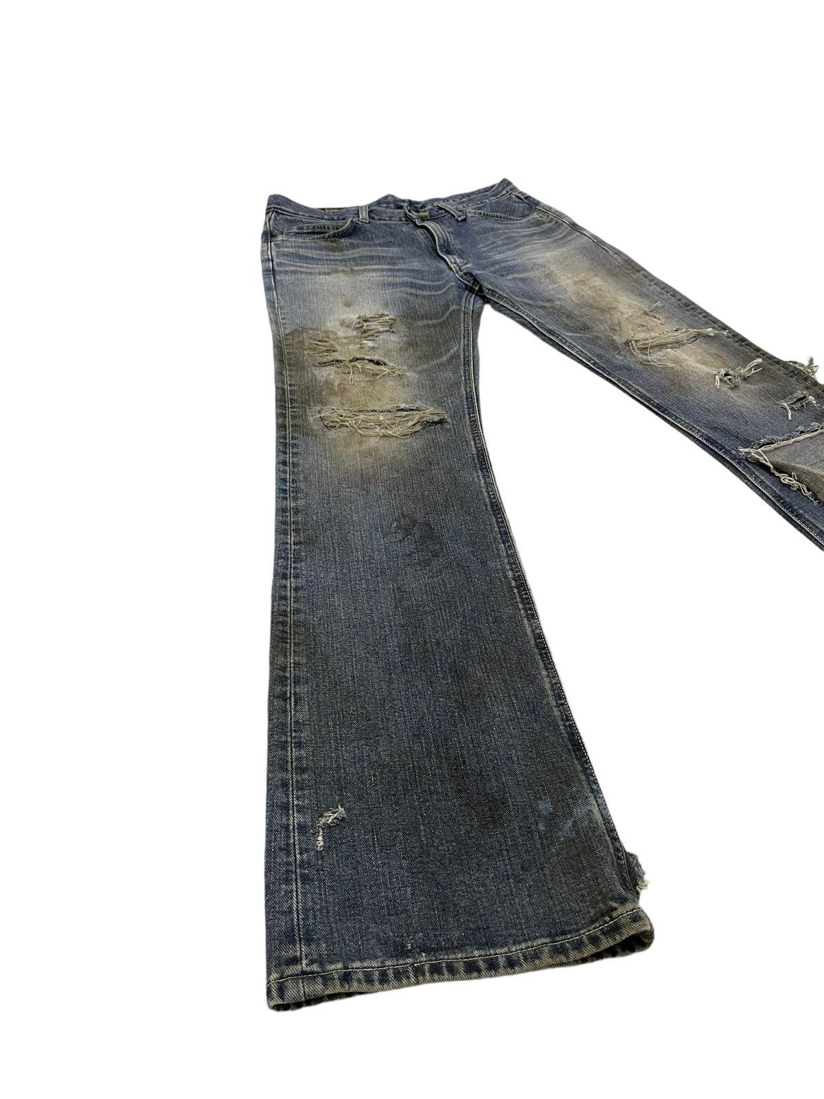 Lee Flare Jeans Lee Japan Dirty Distress Boot Cut 7🟦8 Size US 33 - 1 Thumbnail