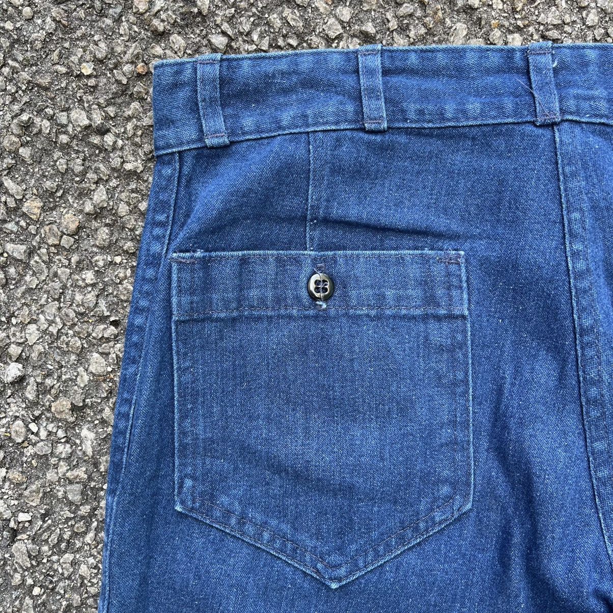 Vintage VINTAGE 70s 80s USN SEAFARER DUNGAREE FLARE DENIM JEANS Size US 31 - 14 Thumbnail