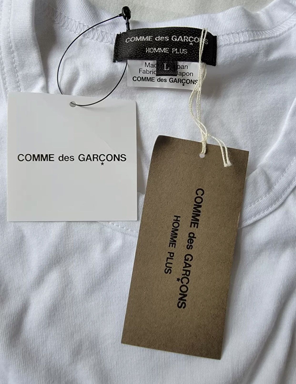 Comme des Garcons White zipper short sleeved T-shirt 2412-Nextarrow Size US L / EU 52-54 / 3 - 6 Thumbnail