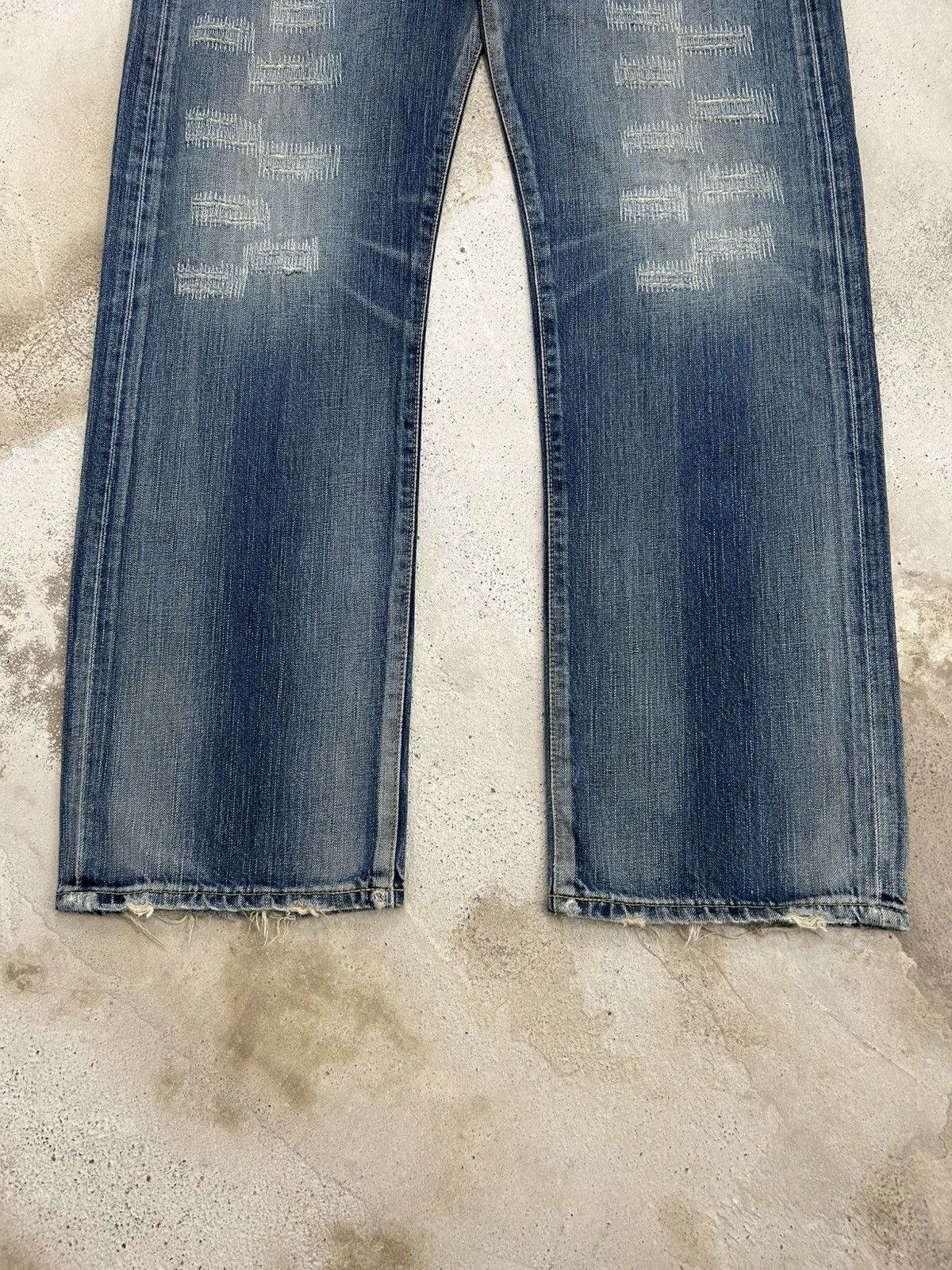 Edwin Vintage Edwin 504 Baggy Unique Stitching Blue Washed Size US 33 - 3 Thumbnail